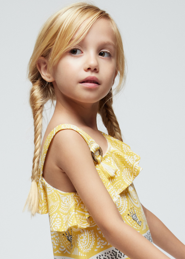 detail Asymetrické dívčí šaty MAYORAL
