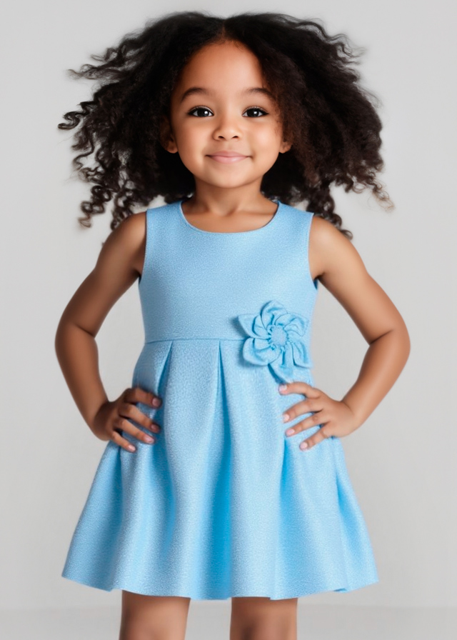 detail Dívčí slavnostní šaty, růžové s ovocným potiskem a fialovou mašlí MAYORAL