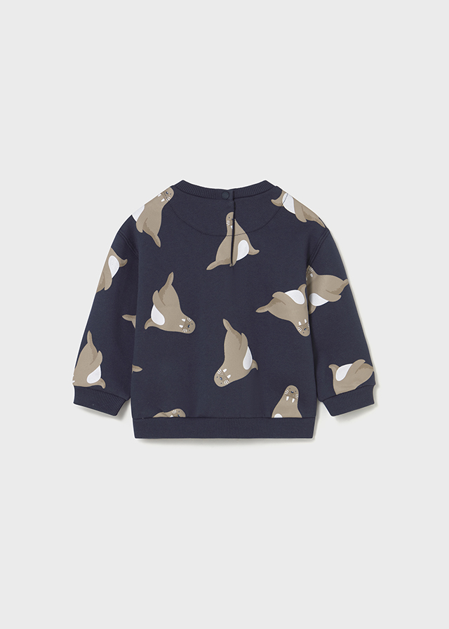 detail Chlapecká mikina s potiskem tuleňů – tmavě modrá MAYORAL