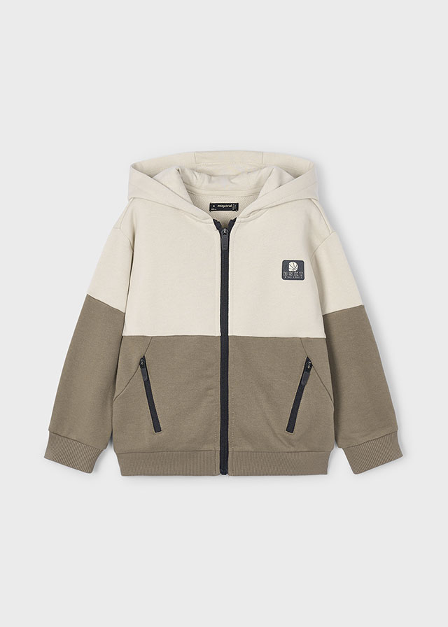 detail Chlapecká mikina s kapucí – béžovo-khaki kombinace MAYORAL