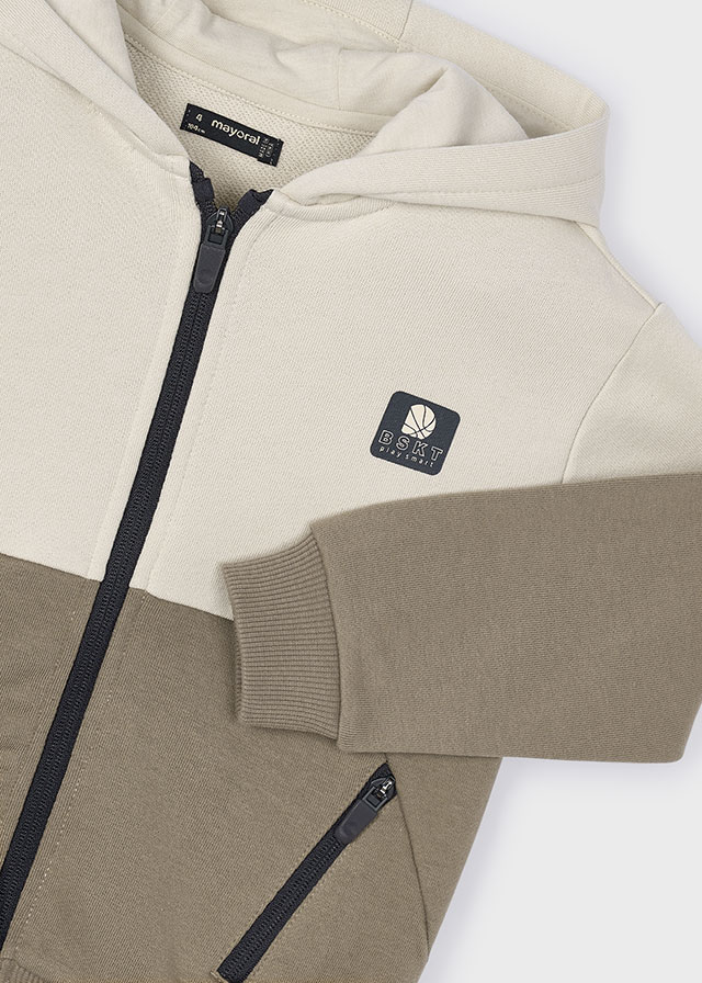 detail Chlapecká mikina s kapucí – béžovo-khaki kombinace MAYORAL
