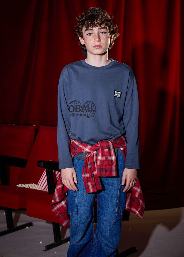 detail Chlapecké tričko s dlouhým rukávem GLOBAL modré MAYORAL