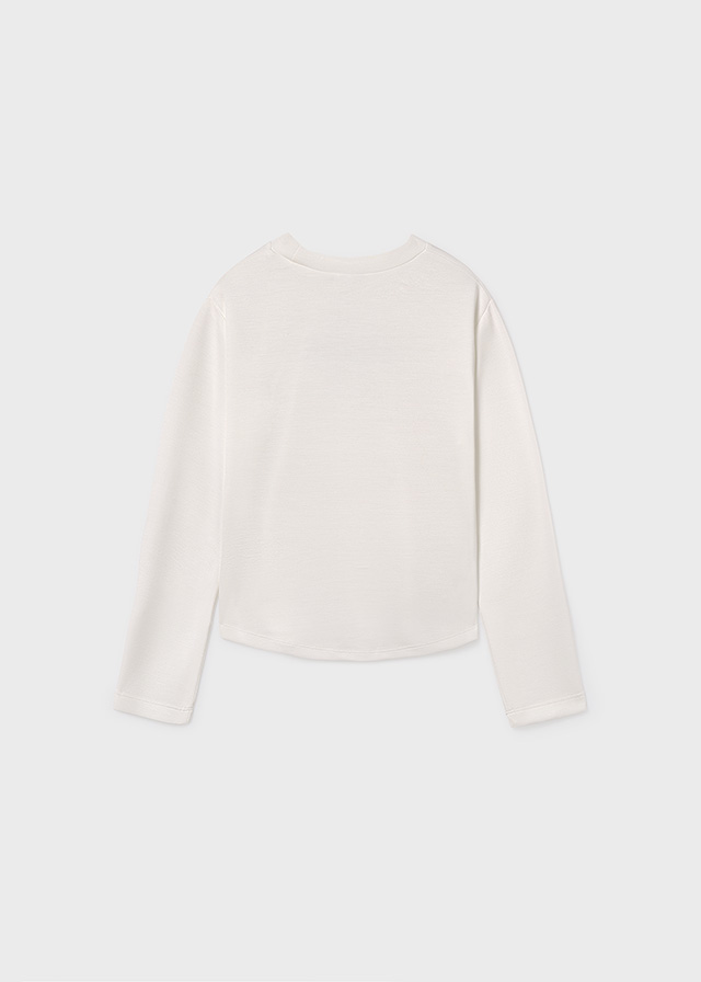 detail Dívčí bílé tričko s dlouhým rukávem BRAVE MAYORAL