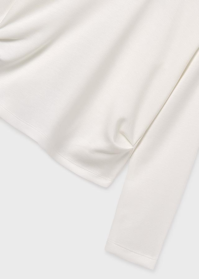 detail Dívčí bílé tričko s dlouhým rukávem BRAVE MAYORAL