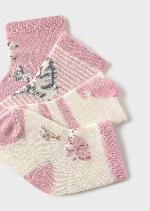 detail Dívčí sada kojeneckých ponožek se zvířecími a vzory 4 páry MAYORAL
