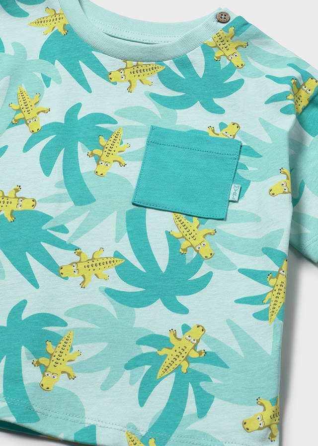 detail Chlapecké tričko s tropickým motivem krokodýlů MAYORAL