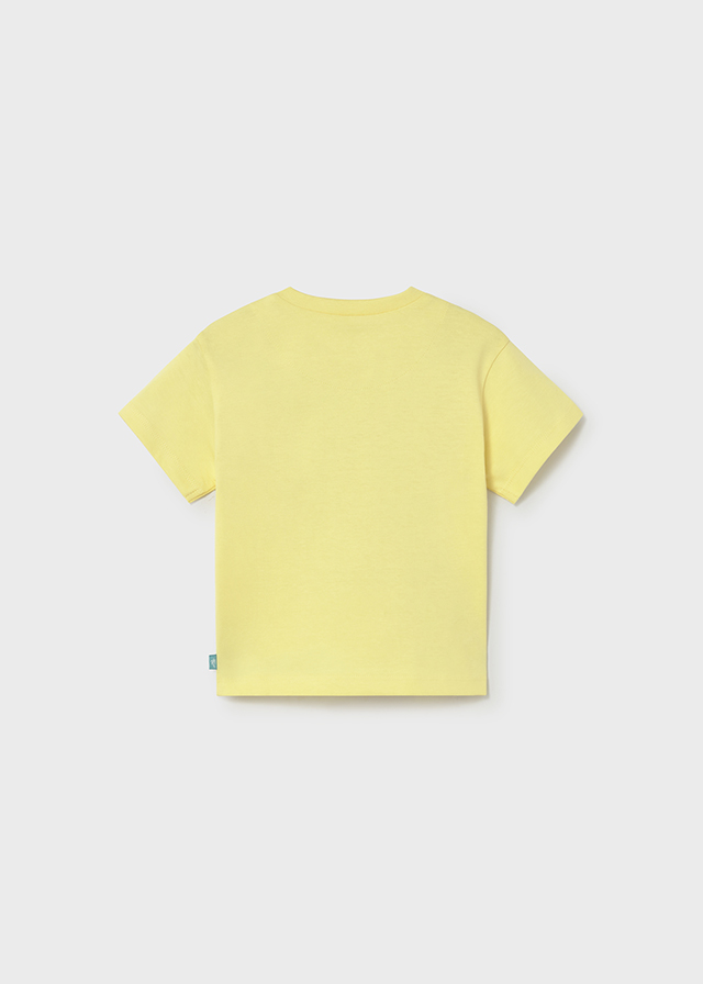 detail Chlapecké bavlněné tričko s obrázkem krokodýla v plážovém stylu, žluté MAYORAL