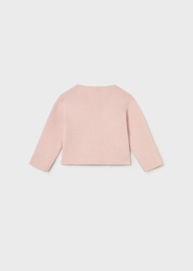 detail Dívčí kardigan s mašličkami, starorůžový MAYORAL