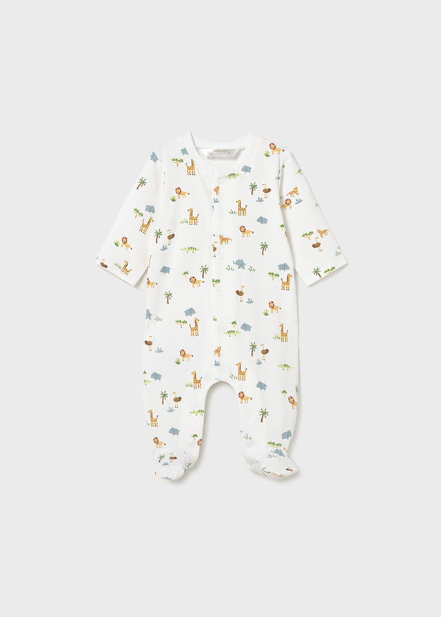 detail Kojenecký unisex set overalů se safari zvířaty MAYORAL