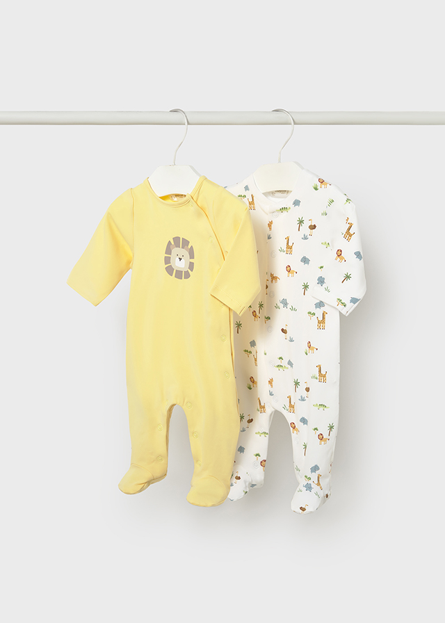 detail Kojenecký unisex set overalů se safari zvířaty MAYORAL