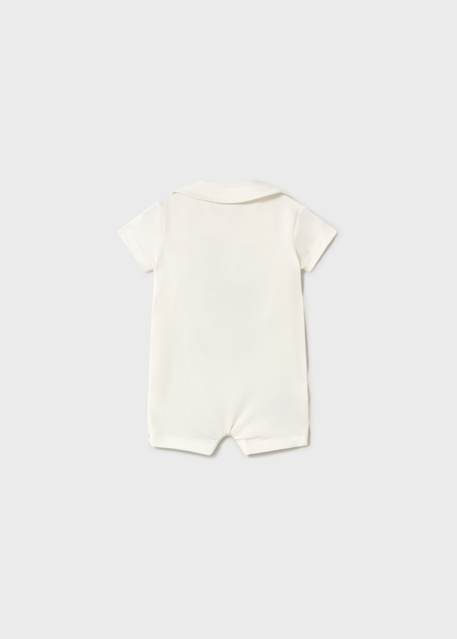 detail Dětský chlapecký letní overal s potiskem medvídka a ladícím bryndáčkem MAYORAL