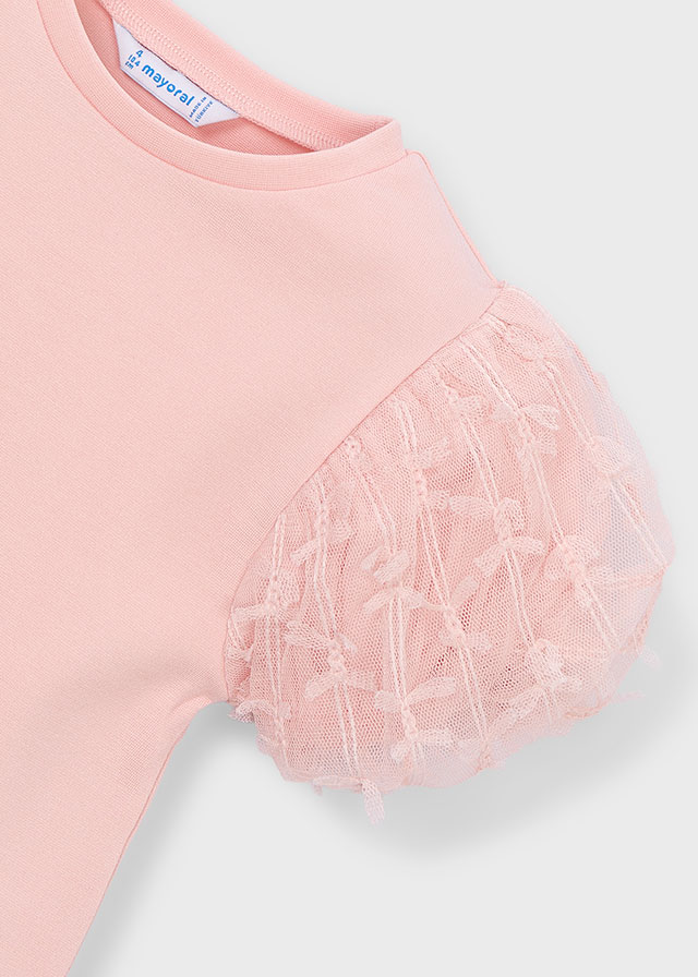 detail Dívčí tričko s ozdobnými rukávy MAYORAL