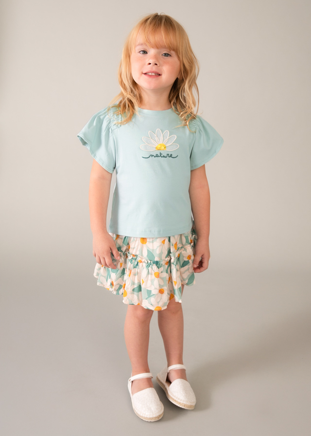 detail Dívčí tričko s motivem květu MAYORAL