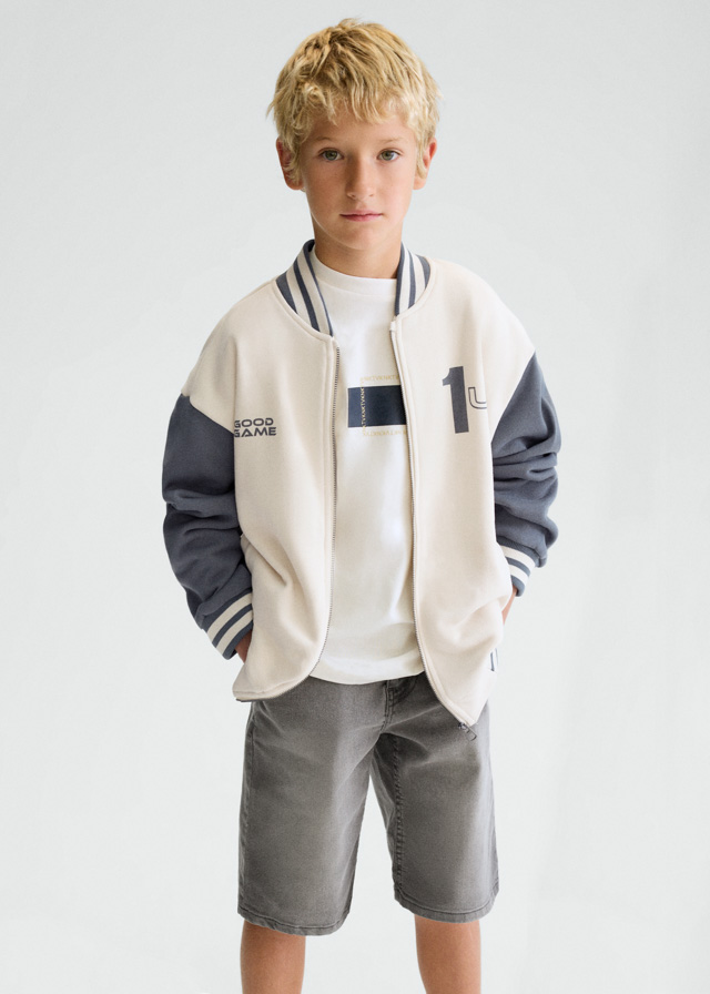 detail Chlapecká mikina na zip s nápisem MAYORAL