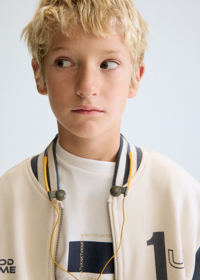 detail Chlapecká mikina na zip s nápisem MAYORAL