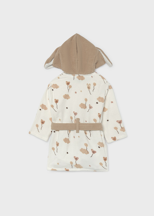 detail Unisex krémový dětský župan s kapucí a dlouhými oušky MAYORAL