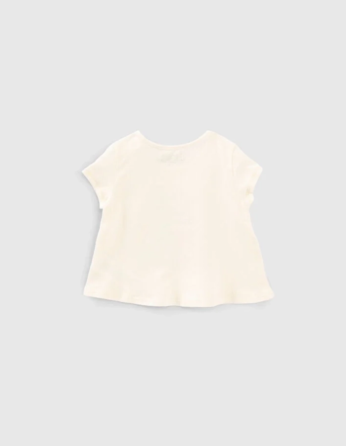 detail Dětský dívčí top se sloganem z organické bavlny IKKS