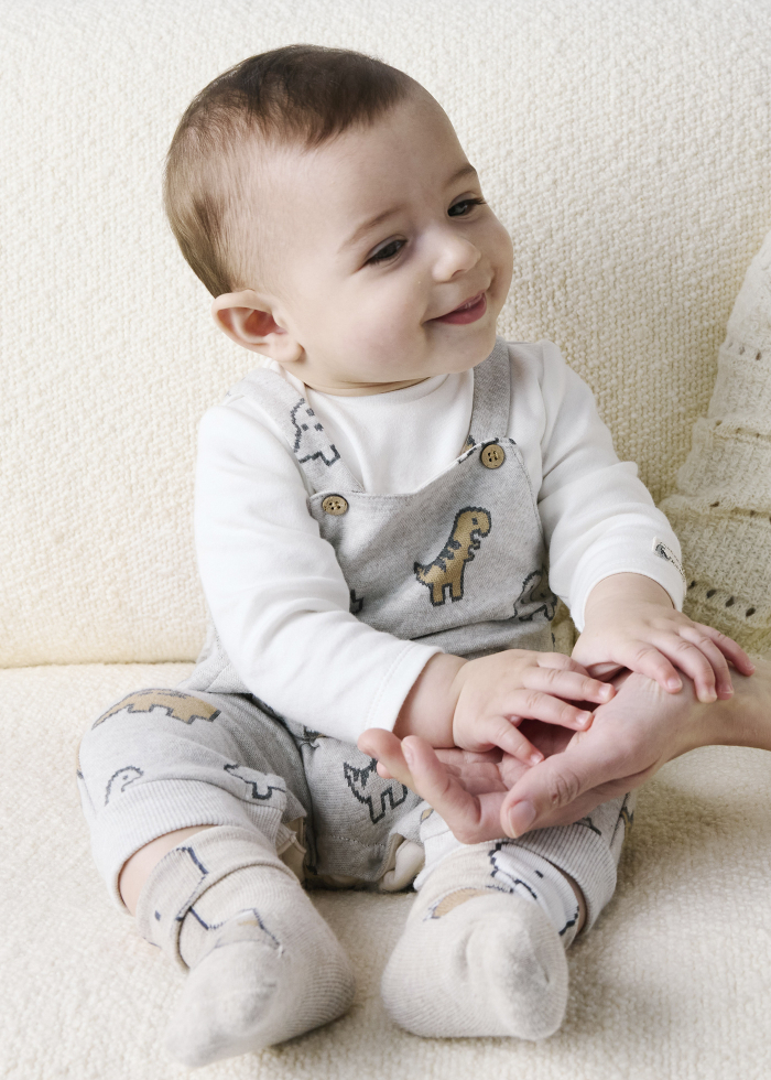 detail Unisex kojenecká souprava trička a overalu s dinosaury MAYORAL