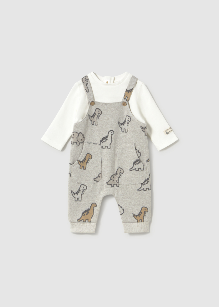 detail Unisex kojenecká souprava trička a overalu s dinosaury MAYORAL