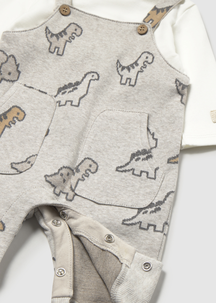 detail Unisex kojenecká souprava trička a overalu s dinosaury MAYORAL