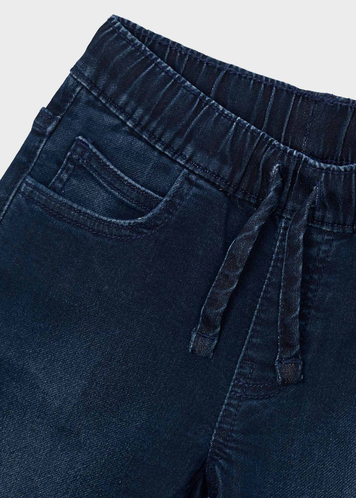 detail Chlapecké modré džínové jogger kalhoty se šňůrkou MAYORAL