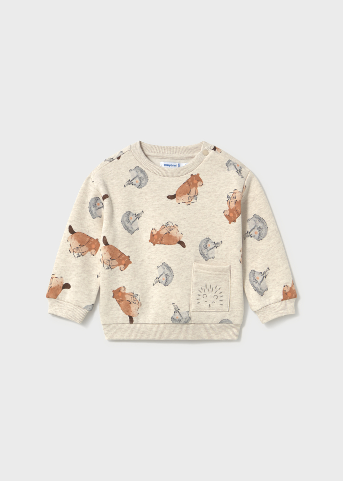 detail Unisex vzorovaný svetr s motivy lesních zvířátek MAYORAL