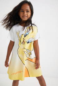 Dívčí šaty s velkou disney postavou tweety DESIGUAL