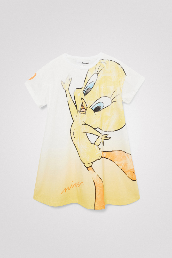 detail Dívčí šaty s velkou disney postavou tweety DESIGUAL