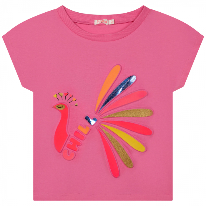 detail Dívčí tričko s vyšívaným pávem BILLIEBLUSH