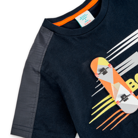 detail Chlapecké tričko s nápisem Skateboard BOBOLI