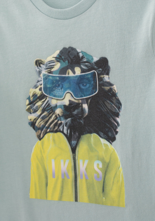 detail Chlapecké tričko s obrázkem maskáčového lva IKKS