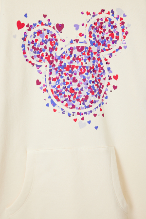 detail Dívčí mikinové šaty s potiskem srdce a flitry DESIGUAL