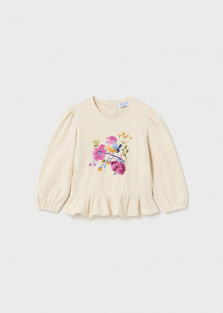 detail Dětské dívčí tričko s květinovým vzorem MAYORAL