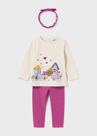 detail Dětská dívčí souprava - tričko, leginy a čelenka MAYORAL