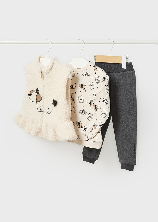detail Dětská dívčí souprava - mikina, vesta a kalhoty MAYORAL