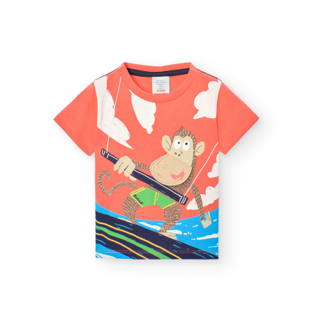 detail Chlapecké tričko se surfujícím šimpanzem BOBOLI
