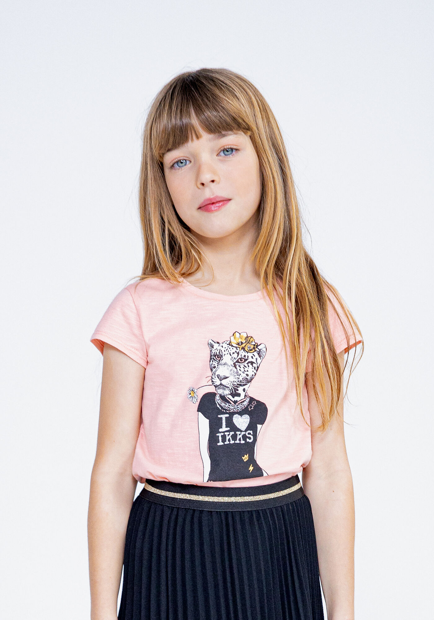 Dívčí tričko s potiskem leopard IKKS